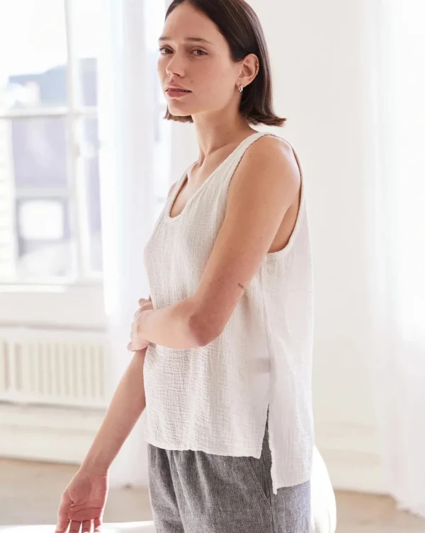 Shirts + Tops | It is Well L.A. Sleeveless Gauze Top Salt