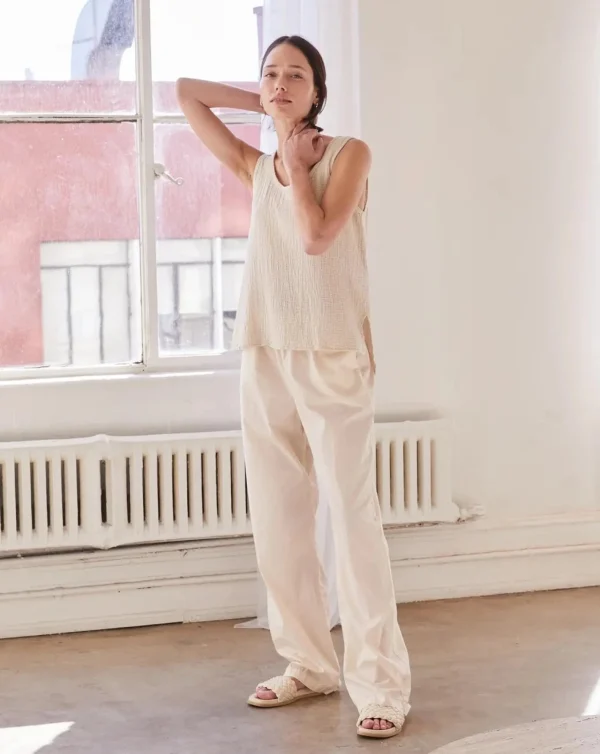 Shirts + Tops | It is Well L.A. Sleeveless Gauze Top Sand Beige