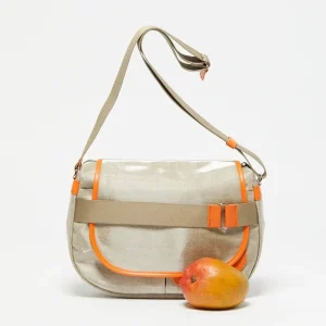 Bags | Jack Gomme Paris Gaby Linen Satchel Natural + Orange