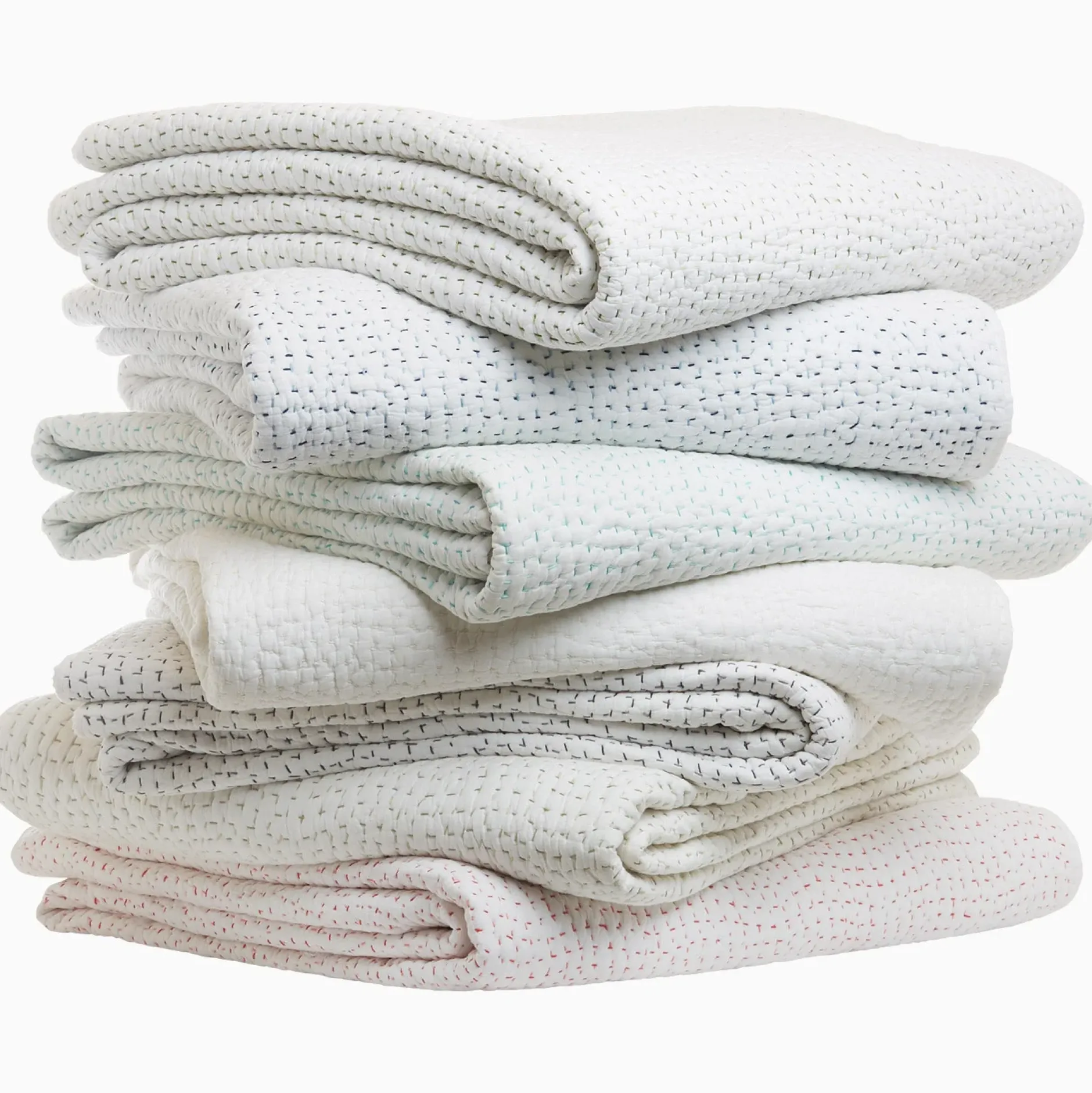 john_robshaw_hand_stitche_2.webp Quilts + Coverlets | John Robshaw Hand Stitched Coverlet Moss