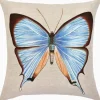 Pillows | John Robshaw Lapis Butterfly Pillow