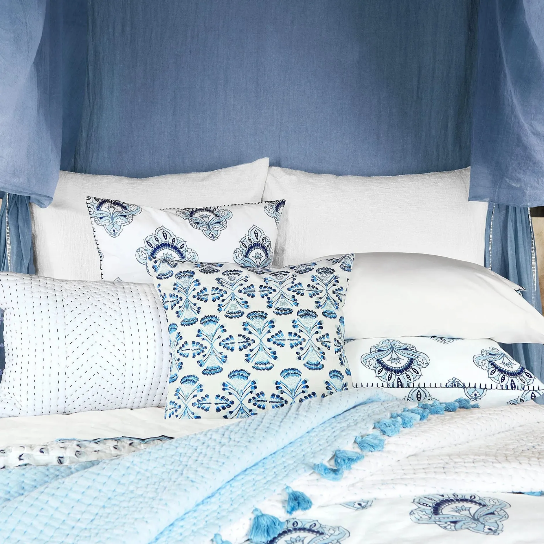 john_robshaw_sahati_bolst_3.webp Pillows | John Robshaw Sahati Bolsters Indigo
