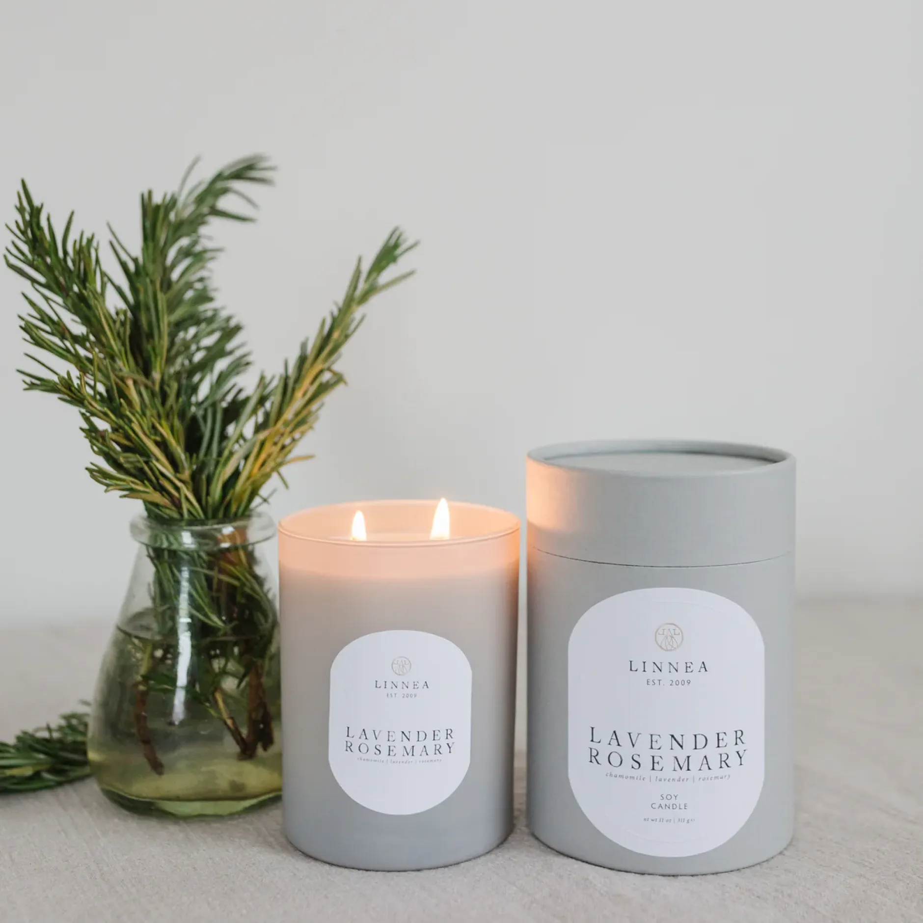 linneas_lights_double_wic_0-6.webp Candles | Linnea's Lights Linnea's Lights Double Wick Candle Lavender Rosemary