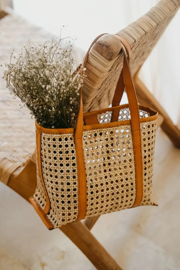 Bags | Thistle Hill Magnolia Handmade Cane Woven and Leather Tote