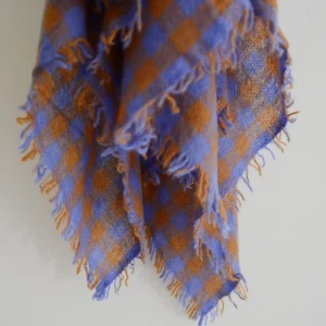 Scarves | Makie Cashmere Scarf Check Blue
