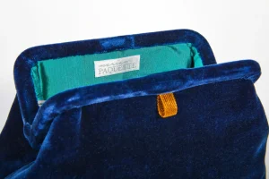 Bags | Marian Paquette Liette Velvet Clutch Navy Blue
