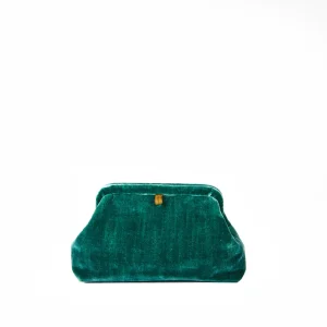 Bags | Marian Paquette Liette Velvet Clutch Forest Green
