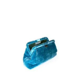 Bags | Marian Paquette Liette Velvet Clutch Aqua
