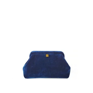 Bags | Marian Paquette Liette Velvet Clutch Navy Blue