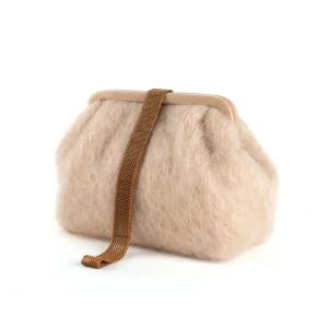 Bags | Marian Paquette Susan Mohair Clutch with Vintage Chain Natural