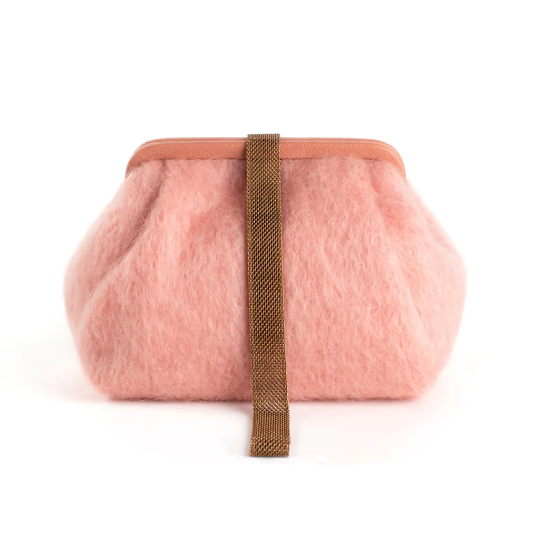 marian_paquette_susan_moh_1-1.webp Bags | Marian Paquette Susan Mohair Clutch with Vintage Chain Blush