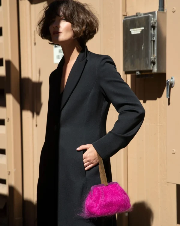Bags | Marian Paquette Susan Mohair Clutch with Vintage Chain Fuchsia