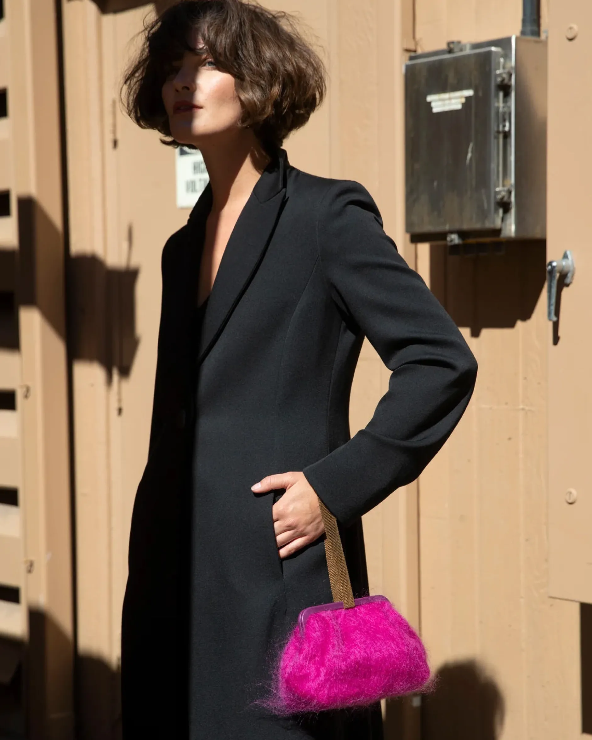 marian_paquette_susan_moh_1-2.webp Bags | Marian Paquette Susan Mohair Clutch with Vintage Chain Fuchsia