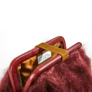 Bags | Marian Paquette Susan Mohair Clutch with Vintage Chain Wine