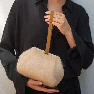Bags | Marian Paquette Susan Mohair Clutch with Vintage Chain Natural