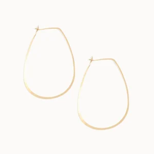 Jewelry | Melissa Joy Manning 14k Gold 1.5 inch Teardrop Hoop