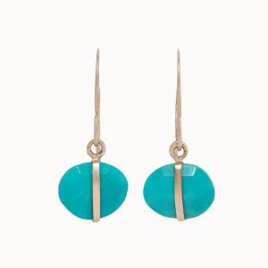 Jewelry | Melissa Joy Manning 14k Yellow Gold Turquoise Single Drop Earrings