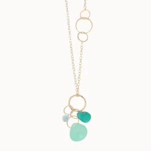 Jewelry | Melissa Joy Manning 14K yellow gold Aqua, Turquoise and Green Chalcedo