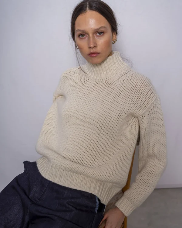 Sweaters | MJ Watson High Neck Pullover Natural