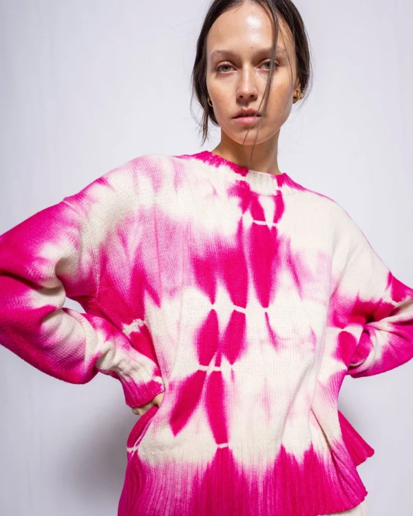Sweaters | MJ Watson Shibori Round Neck Pullover Pink