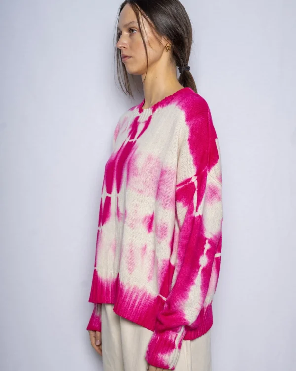 Sweaters | MJ Watson Shibori Round Neck Pullover Pink