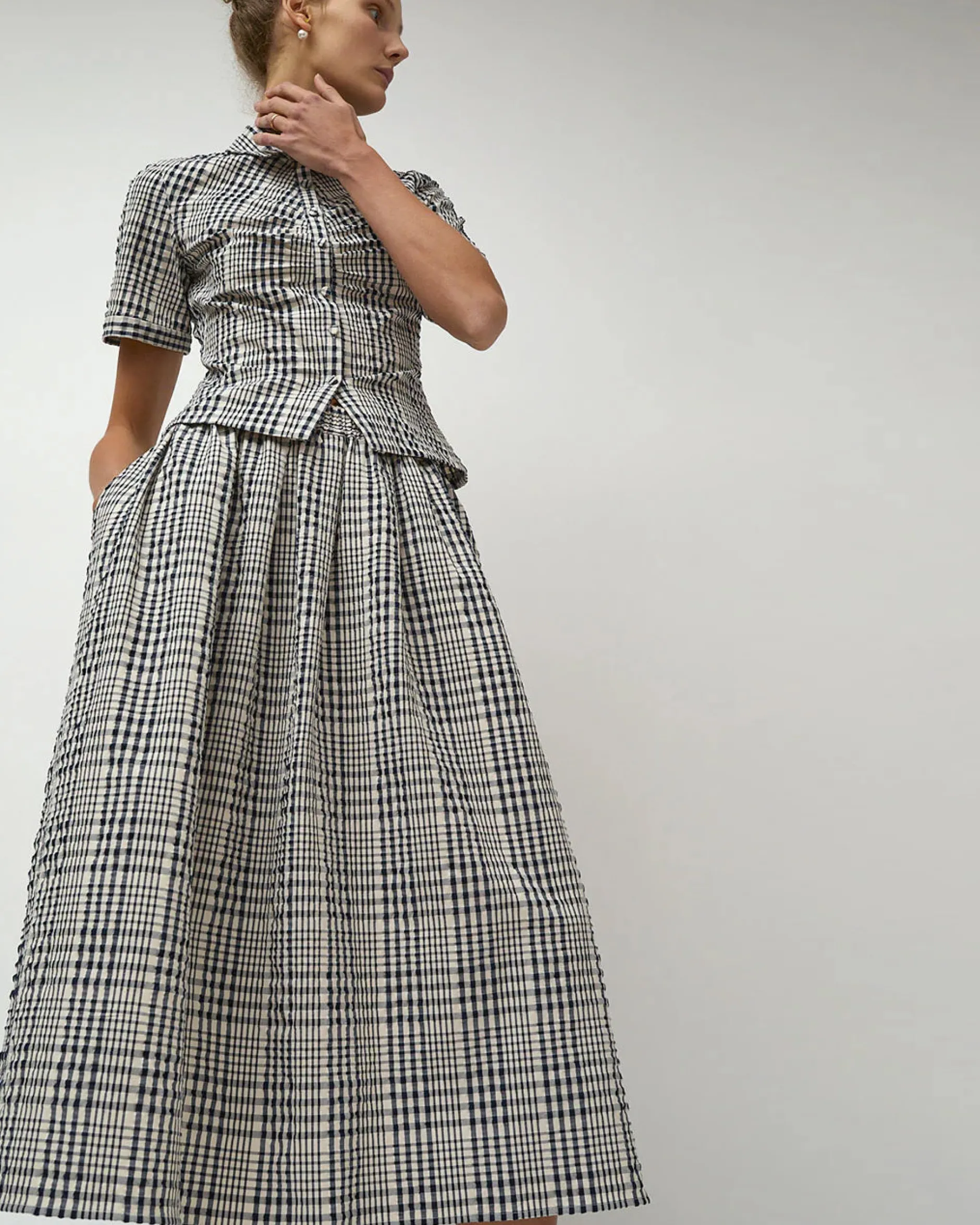 no_navy_amp_white_gingham_0.webp Skirts | No. 6 No.6 Navy & White Gingham Mel Skirt