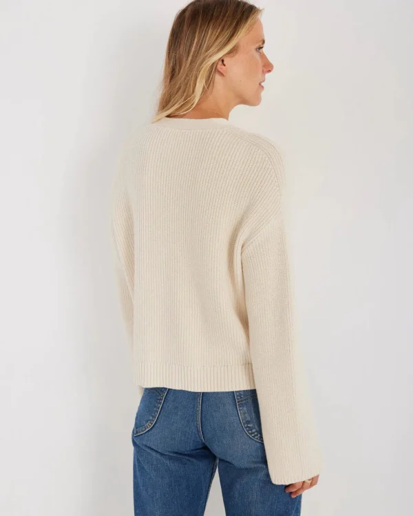 Sweaters | Not Monday Ellis Fisherman Cardigan Ecru