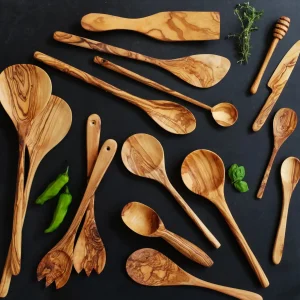 Home Decor | Pillows | Natural Olive Wood Olive Wood Deep Serving Spoon