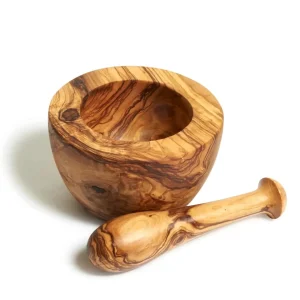 Home Decor | Pillows | Natural Olive Wood Olive Wood Mortar and Pestle