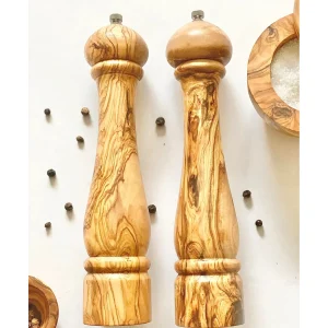 Home Decor | Pillows | Natural Olive Wood Olive Wood Salt & Peper Mill Set Large