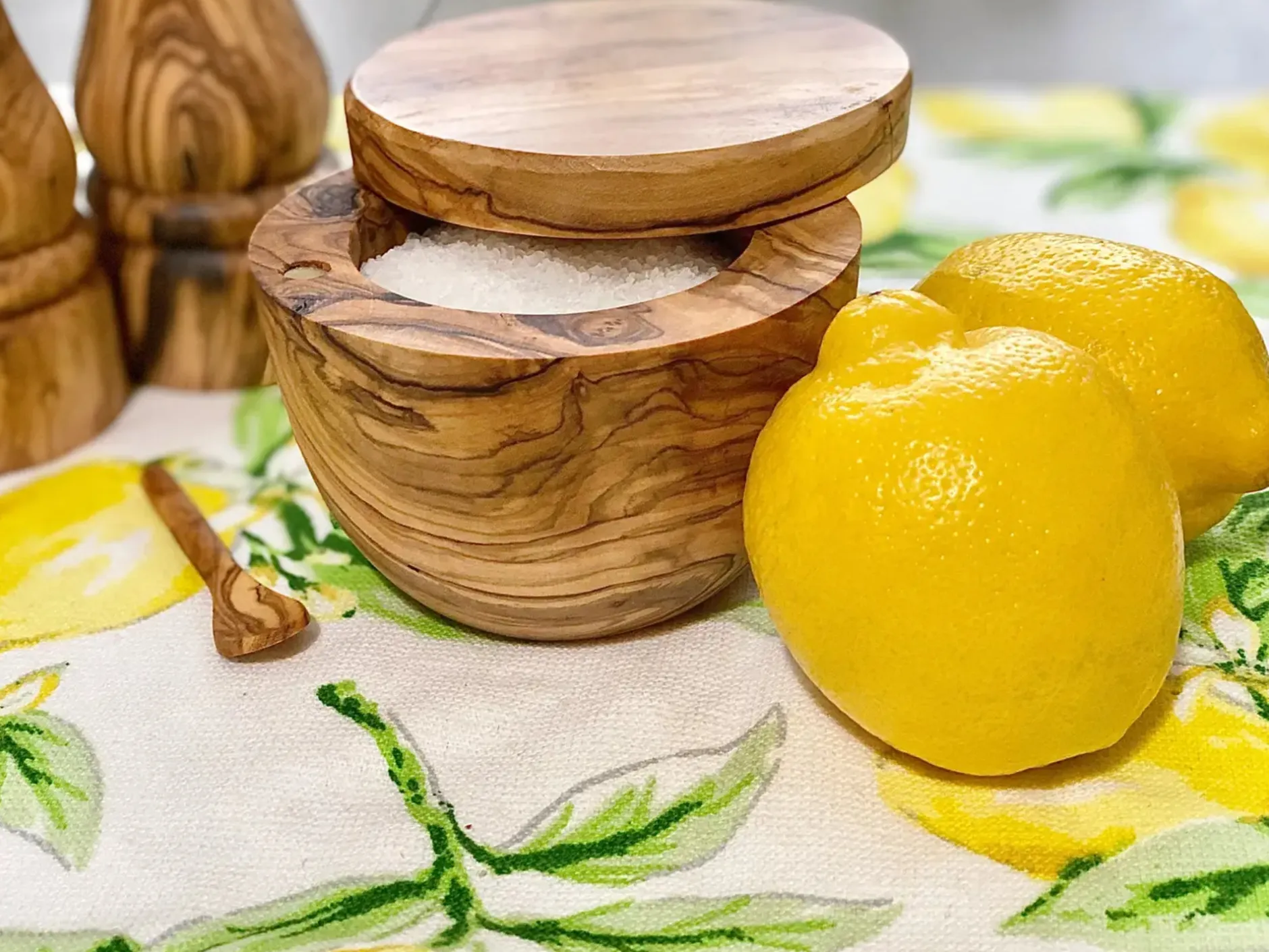 olive_wood_salt_cellar_1.webp Home Decor | Pillows | Natural Olive Wood Olive Wood Salt Cellar
