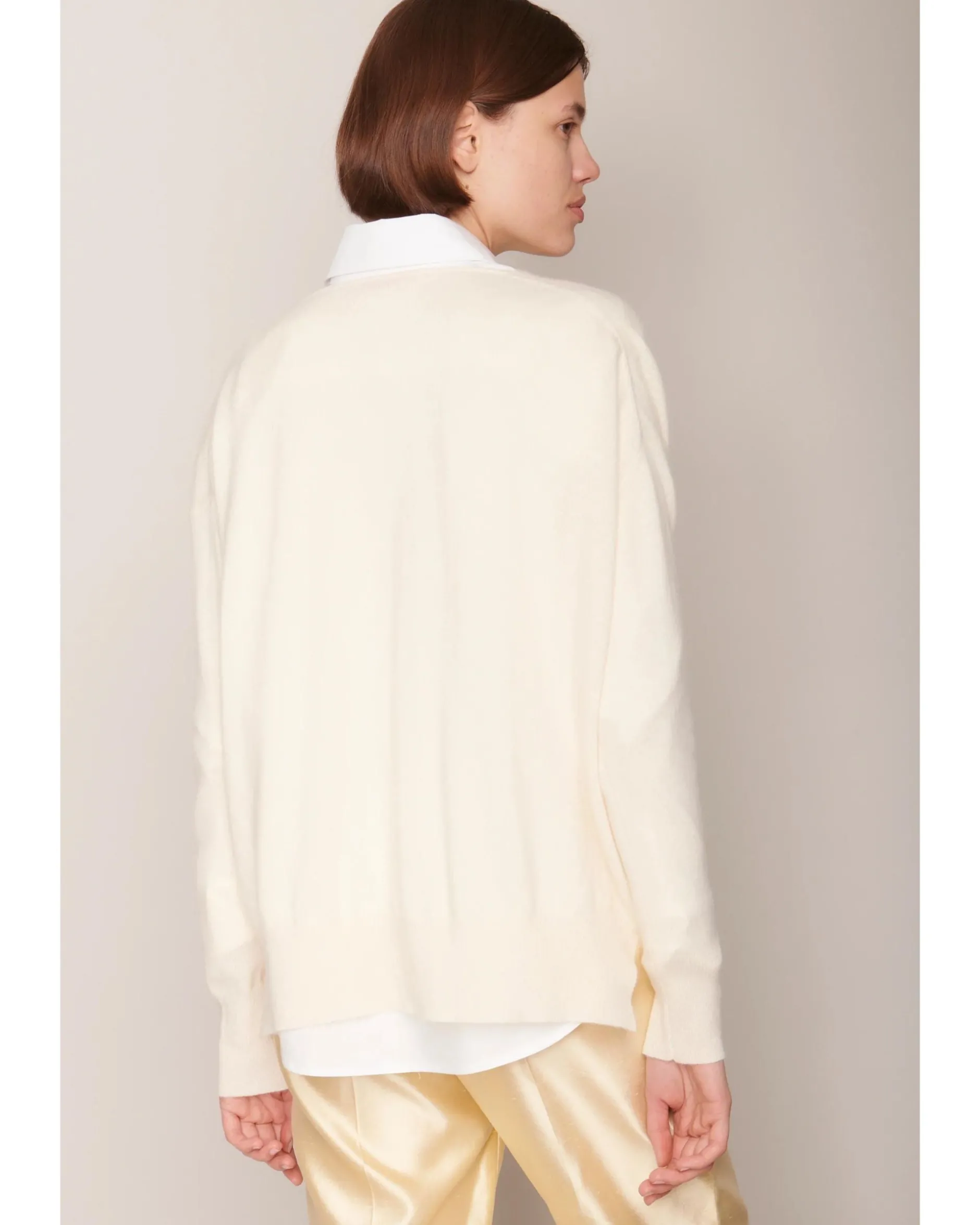 organic_by_john_patrick_a_2.webp Sweaters | Organic by John Patrick Ada V Neck 100% Undyed Cashmere Paper White
