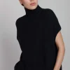 Sweaters | Organic by John Patrick Cashmere Turtleneck Gilet Black