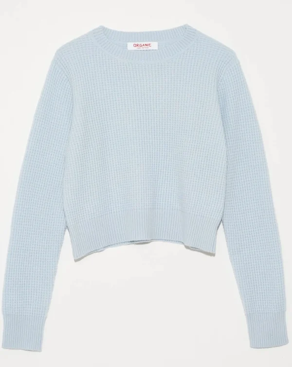 Sweaters | Organic by John Patrick Cora Cashmere Thermal Pullover Aqua