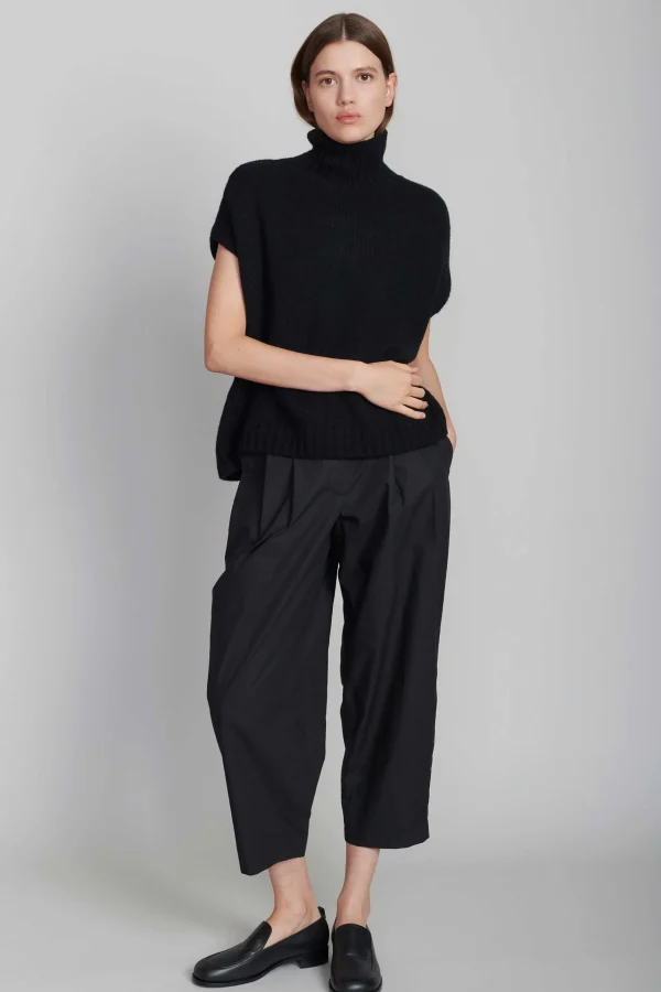 Sweaters | Organic by John Patrick Cashmere Turtleneck Gilet Black