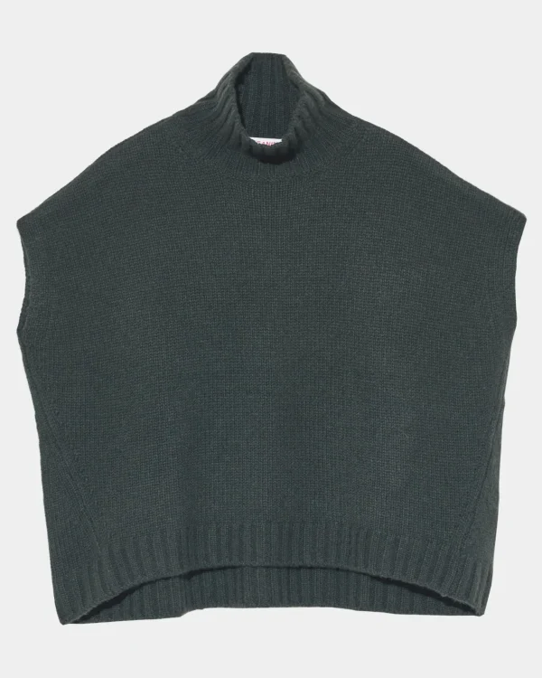 Sweaters | Organic by John Patrick Cashmere Turtleneck Gilet Loden