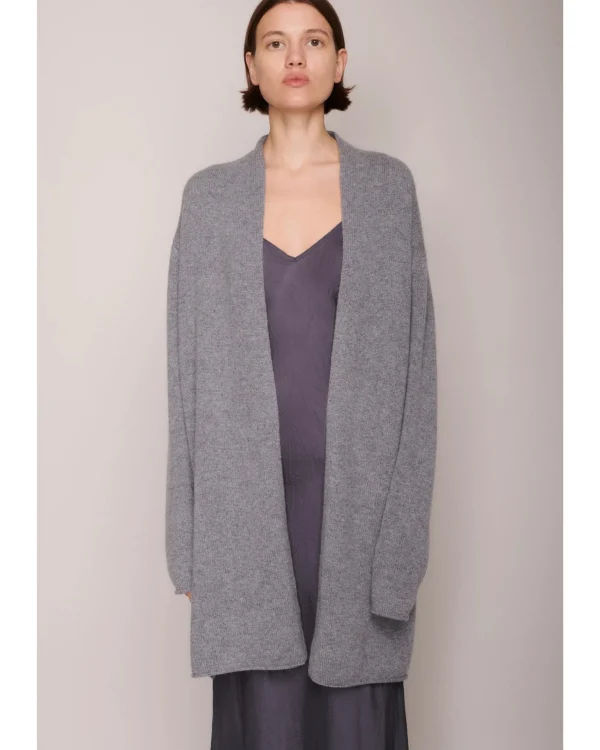 Sweaters | Organic by John Patrick Sadie Open Cardigan Grey Melange Cashmere