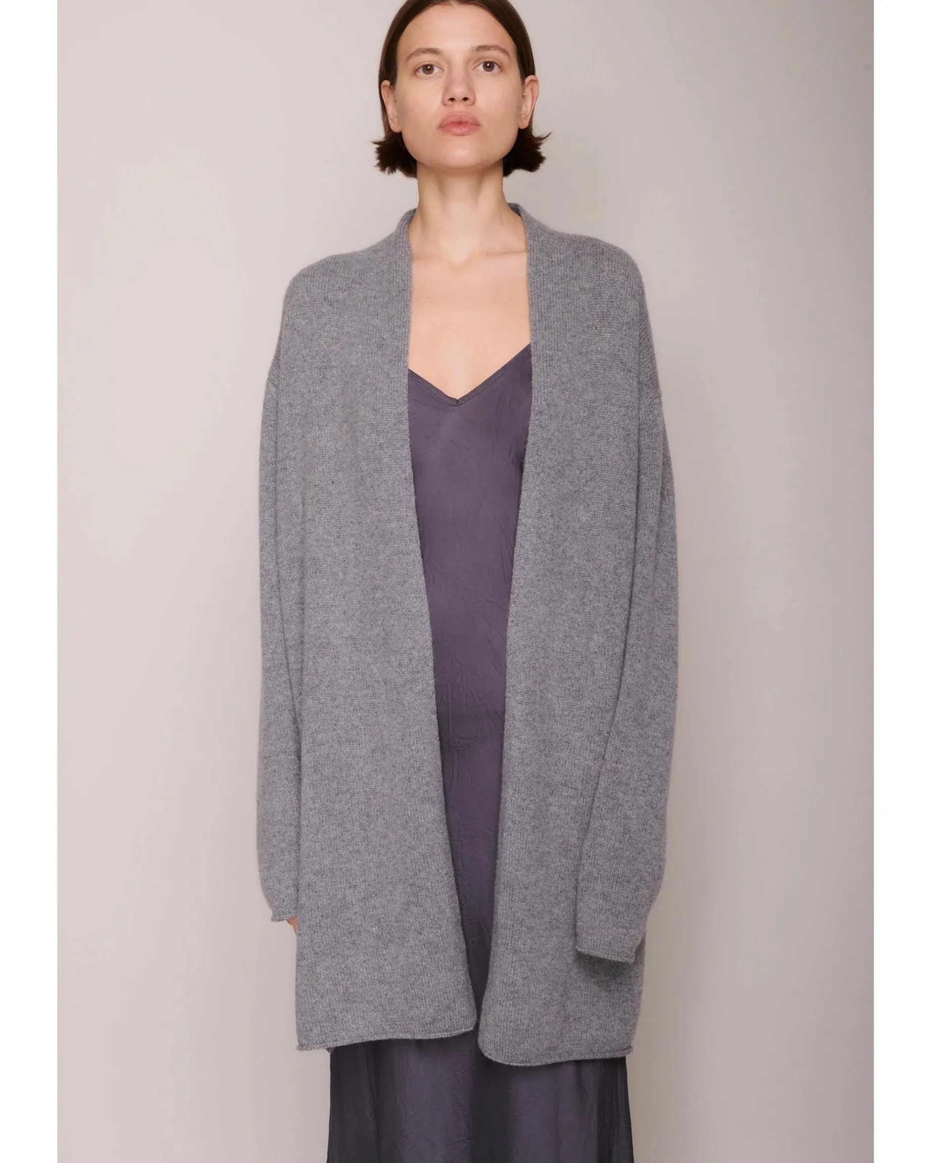 organic_by_john_patrick_s_1-1.webp Sweaters | Organic by John Patrick Sadie Open Cardigan Grey Melange Cashmere