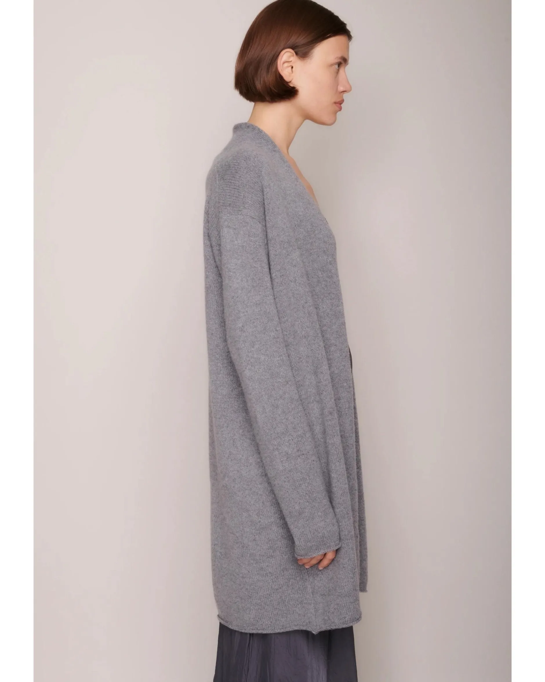 organic_by_john_patrick_s_2-1.webp Sweaters | Organic by John Patrick Sadie Open Cardigan Grey Melange Cashmere