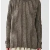 Sweaters | Pas De Calais Cashmere Lamb Ribbed Turtle Neck Pullover Greige Wool
