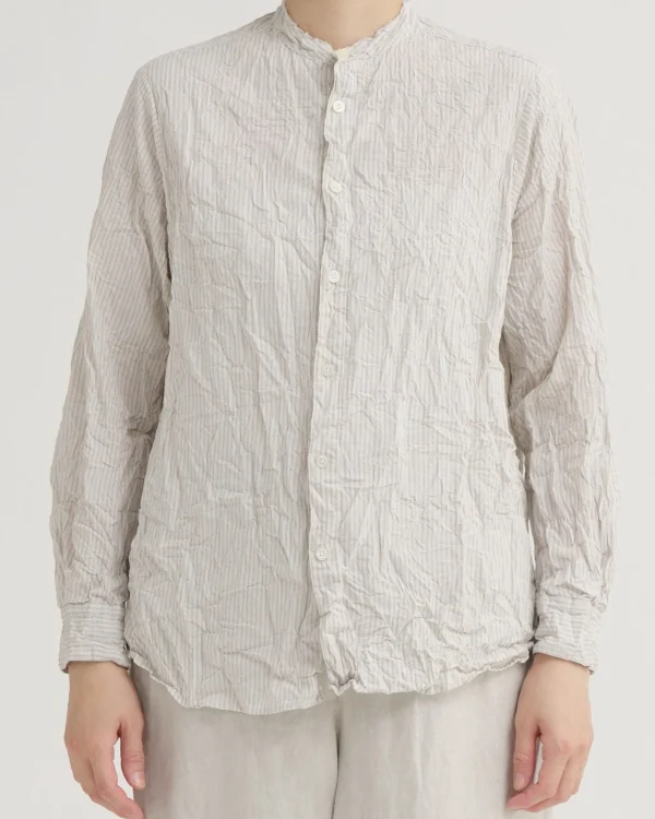 Shirts + Tops | Pas De Calais C/L Stripe Stand Collar Shirt Natural