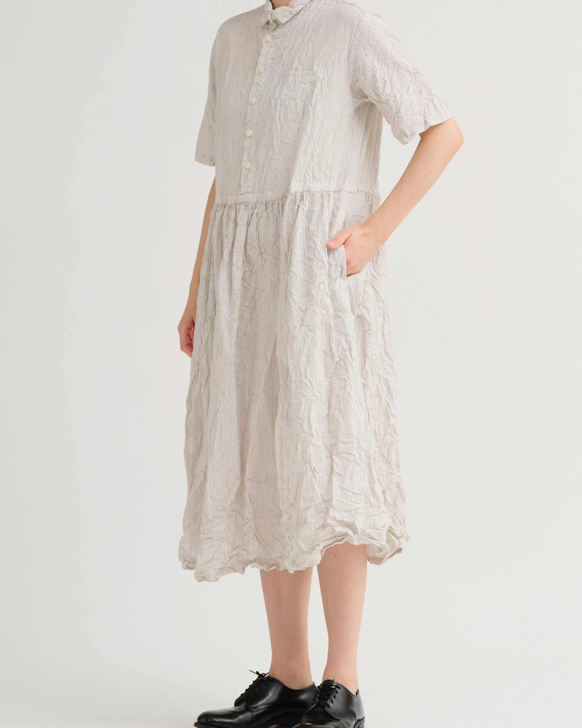 pas_de_calais_cl_stripe_s_1-1.webp Dresses | Pas De Calais CL Stripe Short Sleeve Dress Natural