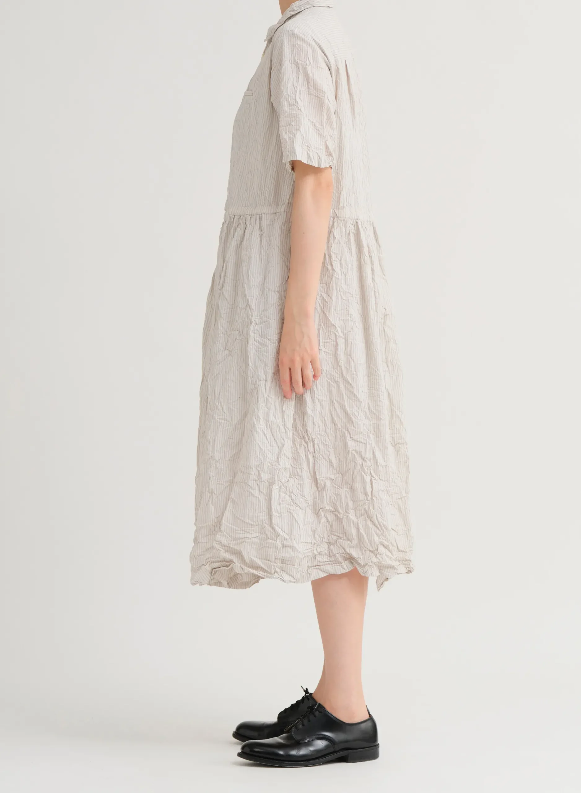 pas_de_calais_cl_stripe_s_2-1.webp Dresses | Pas De Calais CL Stripe Short Sleeve Dress Natural