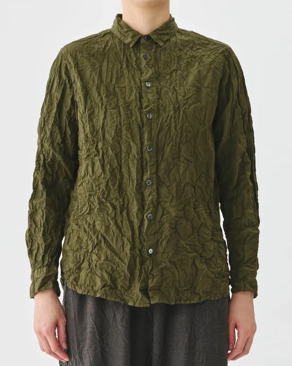Shirts + Tops | Pas De Calais Classic Crinkle Cotton Blouse Khaki