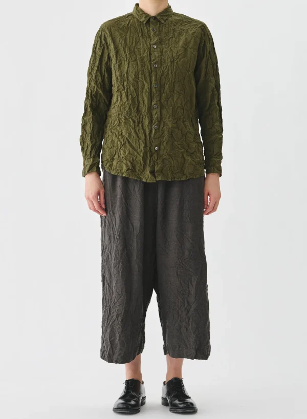 Shirts + Tops | Pas De Calais Classic Crinkle Cotton Blouse Khaki