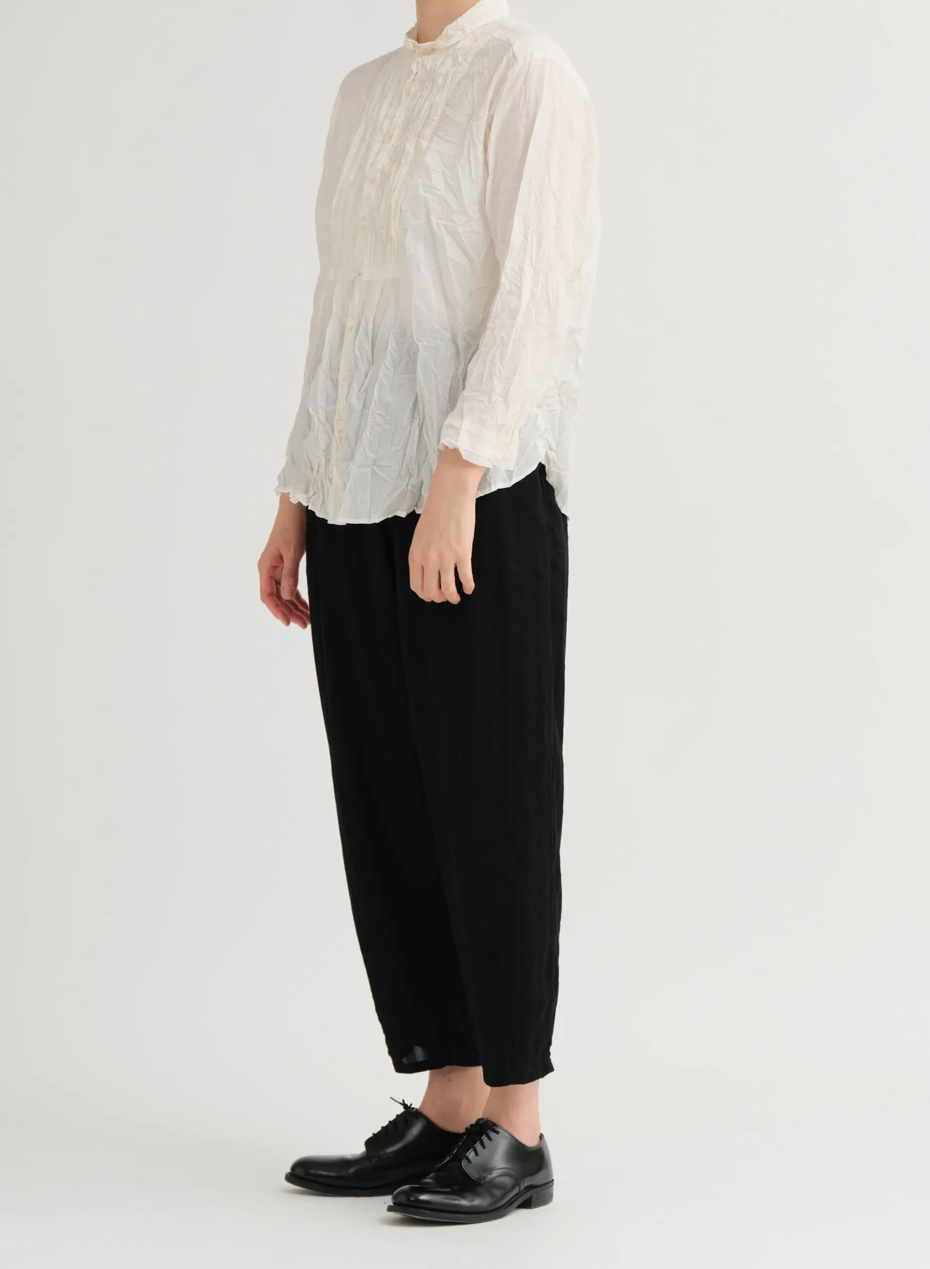 pas_de_calais_cotton_lawn_1-1.webp Shirts + Tops | Pas De Calais Cotton Lawn Random Pintuck Blouse Natural