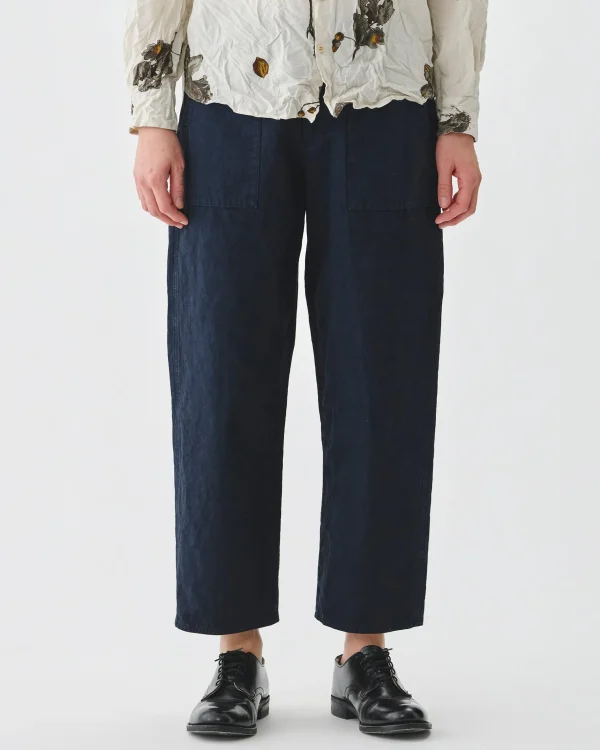 Pants | Pas De Calais High Thread Count Cotton Linen Baker Pants Navy