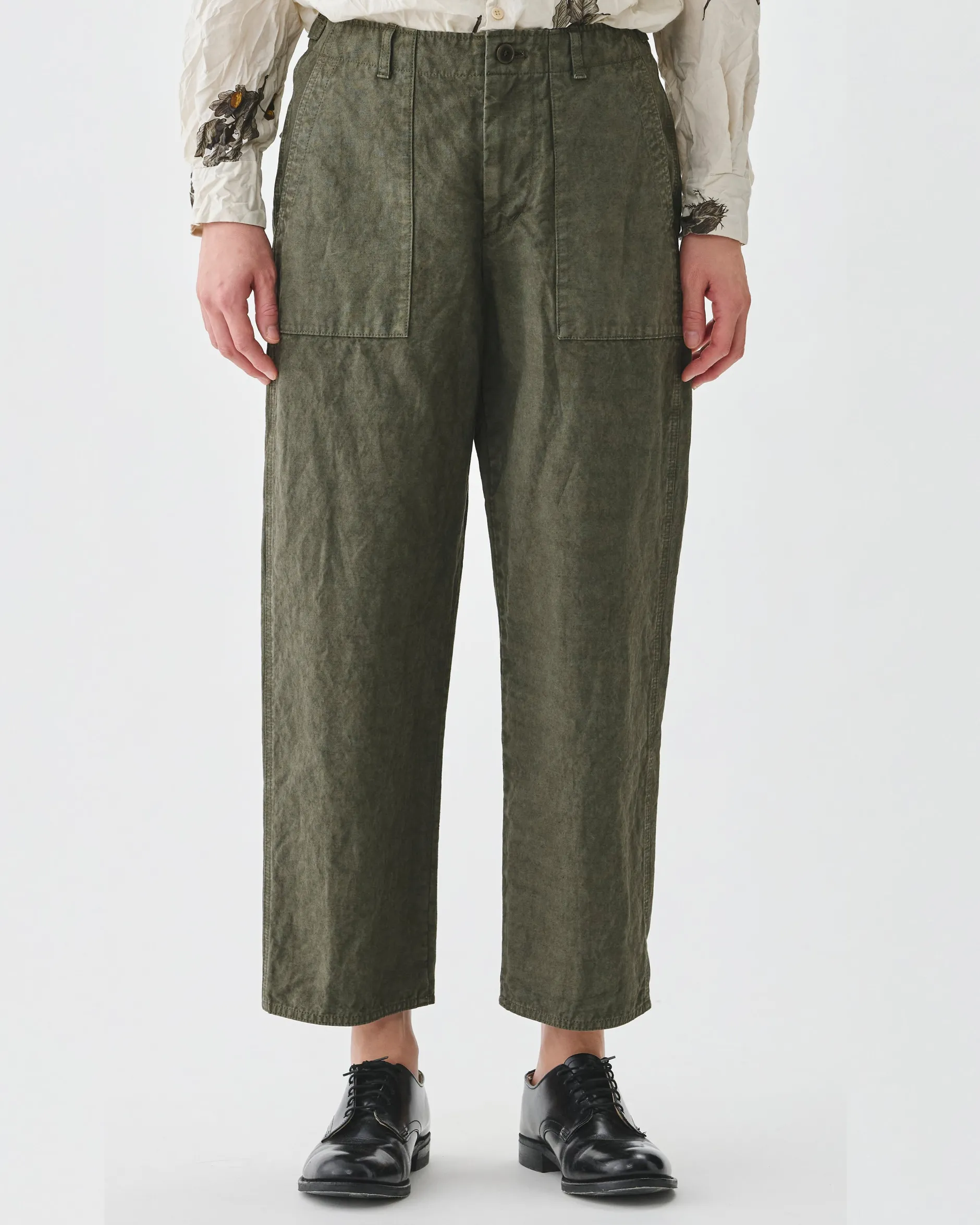pas_de_calais_high_thread_0.webp Pants | Pas De Calais High Thread Count Cotton Linen Baker Pants Khaki