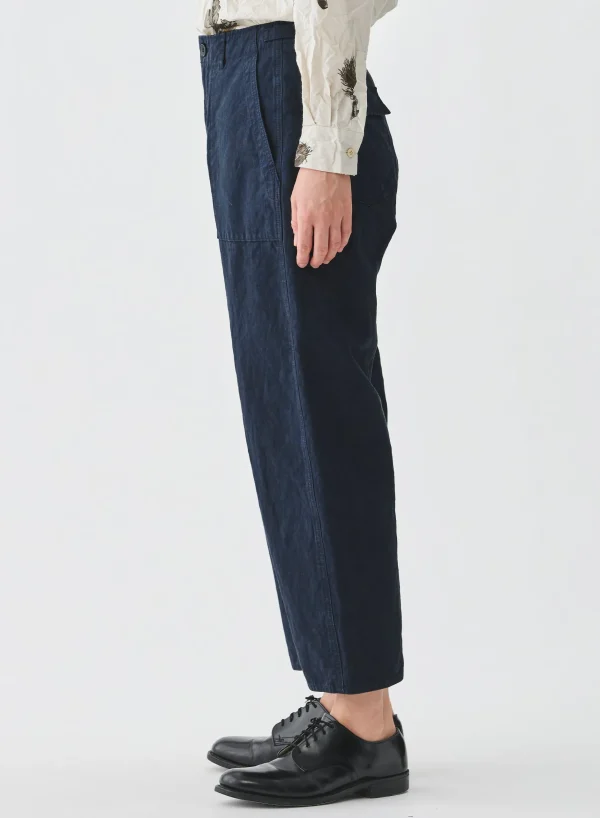 Pants | Pas De Calais High Thread Count Cotton Linen Baker Pants Navy