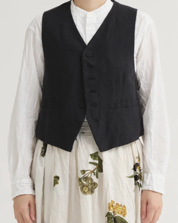 Outerwear | Sweaters | Pas De Calais LH Canvas + Yarn Dyed Stripe V Neck Vest Navy